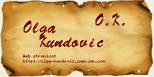 Olga Kundović vizit kartica